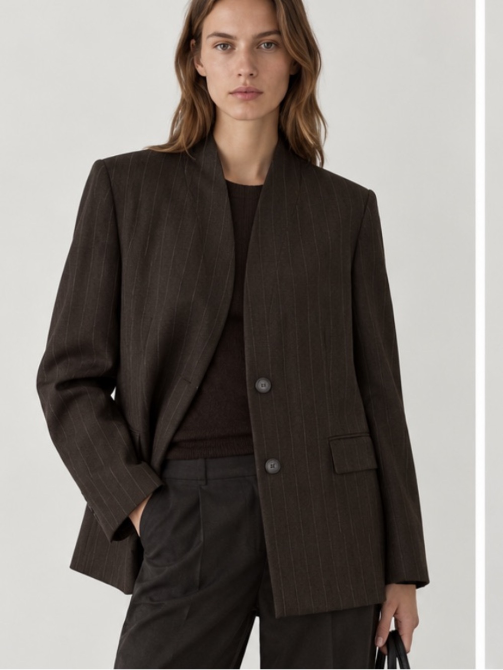 Zara NWT Limited Edition pinstripe blazer brown 9870/145